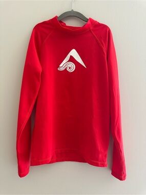Kanu Surf Boys Red Long Sleeve Rash Guard Swim Shirt, Size 12